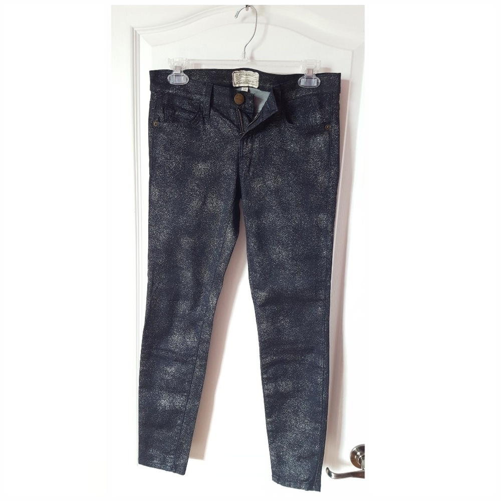 Current Elliott Metallic Skinny Jeans Blue Size 26